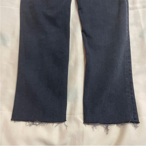 Re/Done- Original High Rise Loose In Washed Black With Rips And Raw Hem 29 - Picture 8 of 9